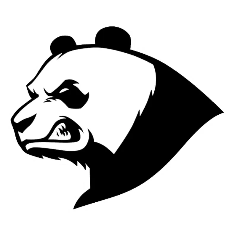 13.6*11.6 CM Kızgın Panda Ayı Yaratıcı Hayvan Araba Styling Vinil Yansıtıcı Araba Çıkartmaları Siyah / Gümüş C9-1873