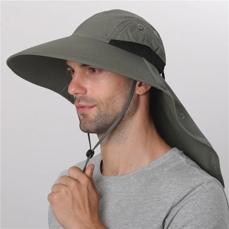 CAMOLAD Erkek Kova Şapka Boyun Flap İle Yaz güneş şapkası Kadınlar İçin Uzun Geniş Ağız Balıkçılık Kapaklar Açık UV Koruma Yürüyüş Şapka 1