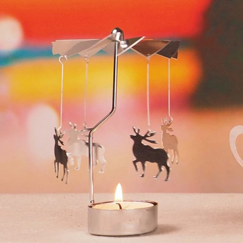 Dönen mumluk İplik çay ışık Atlıkarınca Romantik Şamdan süsleme Düğün Parti Bar otel ev dekor hediyeler 1