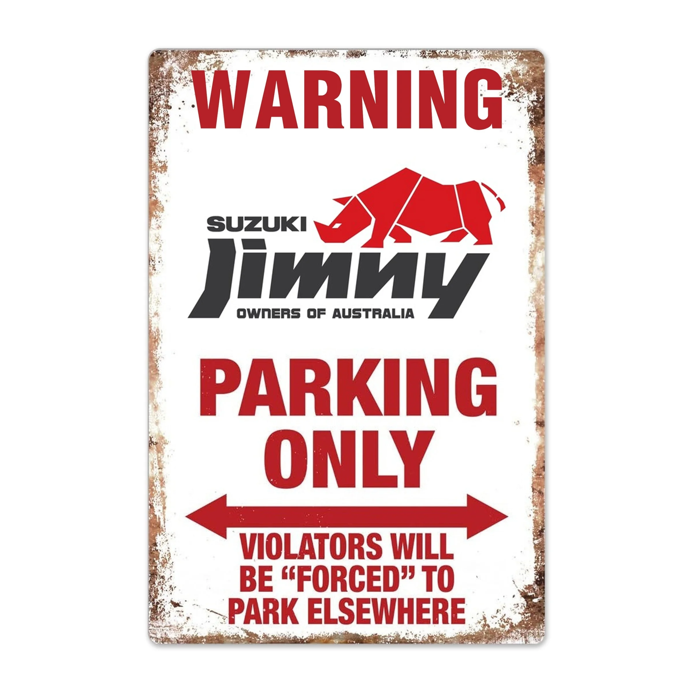 Uyarı Suzuki Jimny Park Sadece Tabela Vintage Garaj Tabela Oto Araba Motosiklet Kamyon işareti 1