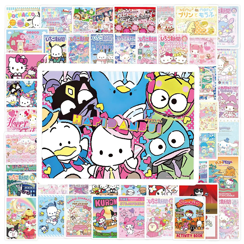 10/30/50 adet Sevimli Karikatür Sanrio Posteri Çıkartmaları Kawaii Kız Kuromi Benim Melody Hello Kitty Çıkartmaları Dekorasyon Çocuk Sticker Oyuncaklar 1