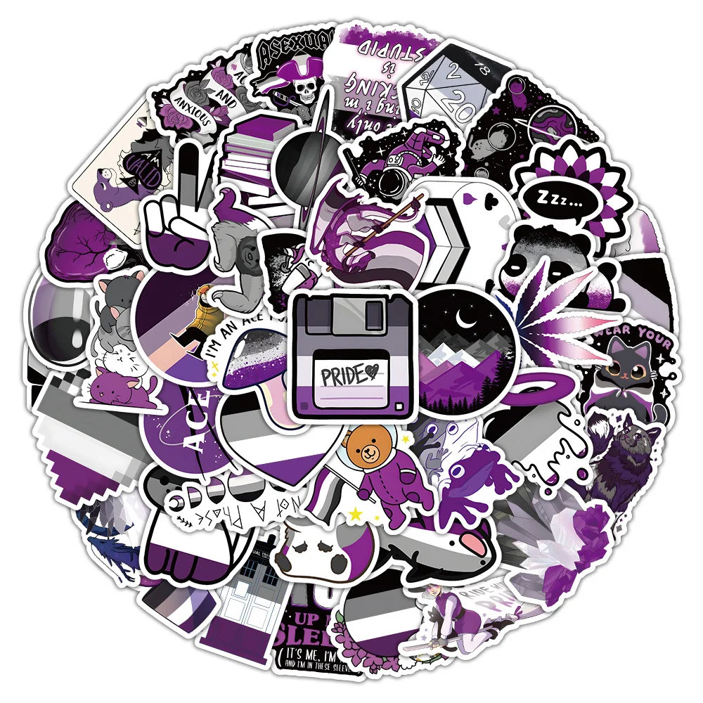 10/30/60 ADET Aseksüel Gurur Eşcinsellik Karikatür Sticker DIY Telefon Laptop Bagaj Kaykay Graffiti Çıkartmaları için Eğlenceli Çocuk Hediye 1