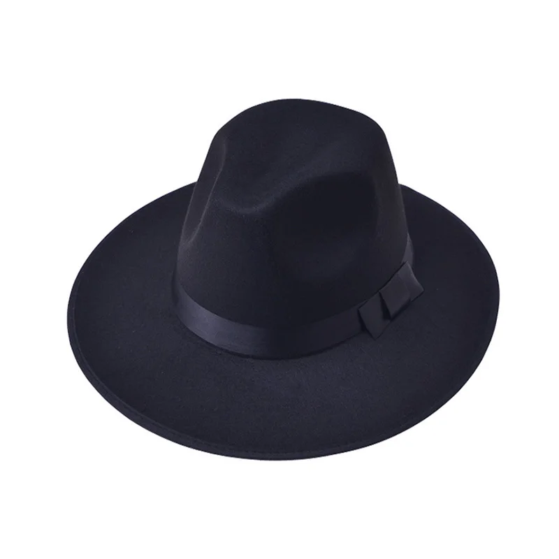 Yeni Moda Klasik İngiliz fötr şapka Şapka Kadın Erkek Bahar Sonbahar Geniş Ağız Beyefendi Caz Kap 1