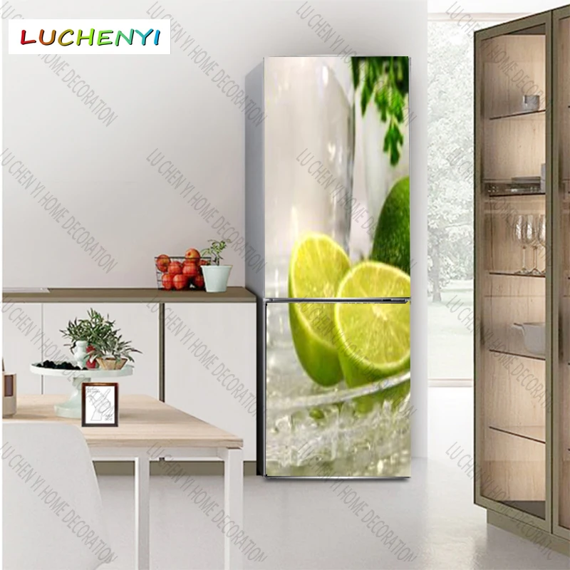 Papel de parede özel Meyve Limon Çayı buzdolabı mıknatısı, buzdolabı mıknatısı oturma odası TV duvar yatak odası ev dekor 1