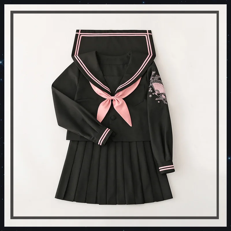 Japon Jk Üniforma Denizci Elbisesi Okul Pembe Takım Elbise Kızlar Yaz kısa kollu üst + etek okul üniforması Yumuşak Punk Lolita Giyim 2