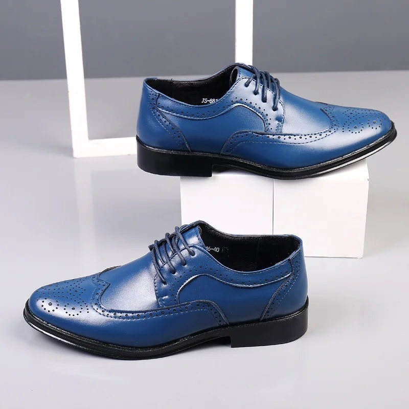 El işi Erkek Kanat Ucu Oxford Ayakkabı Hakiki Dana Derisi Deri Brogue Elbise Ayakkabı Klasik İş Resmi Ayakkabı Adam 2