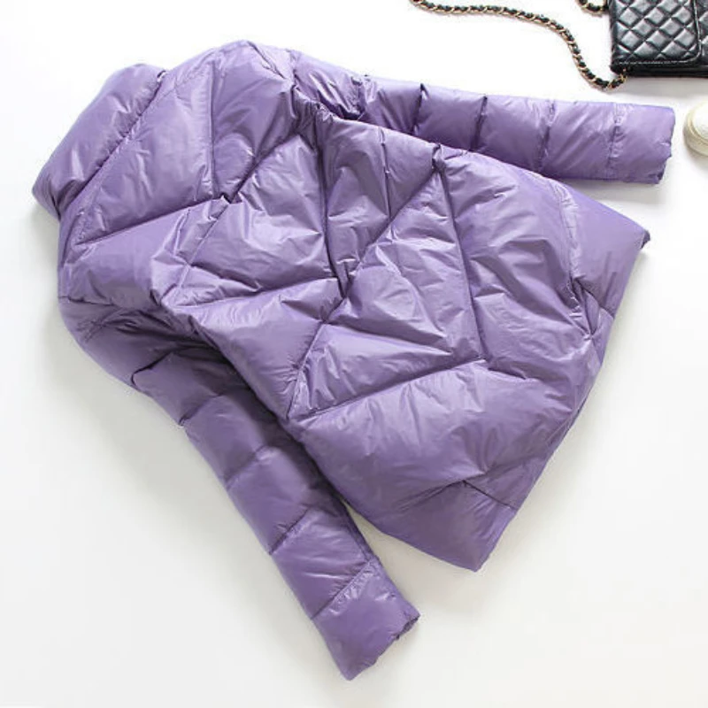 2023 Sonbahar ve Kış Orta Uzunlukta kadın Aşağı Ceketler Gevşek Standı Yaka Rüzgar Geçirmez Sıcak Tutmak Aşağı Palto Kore Grace Ceket Yeni 2