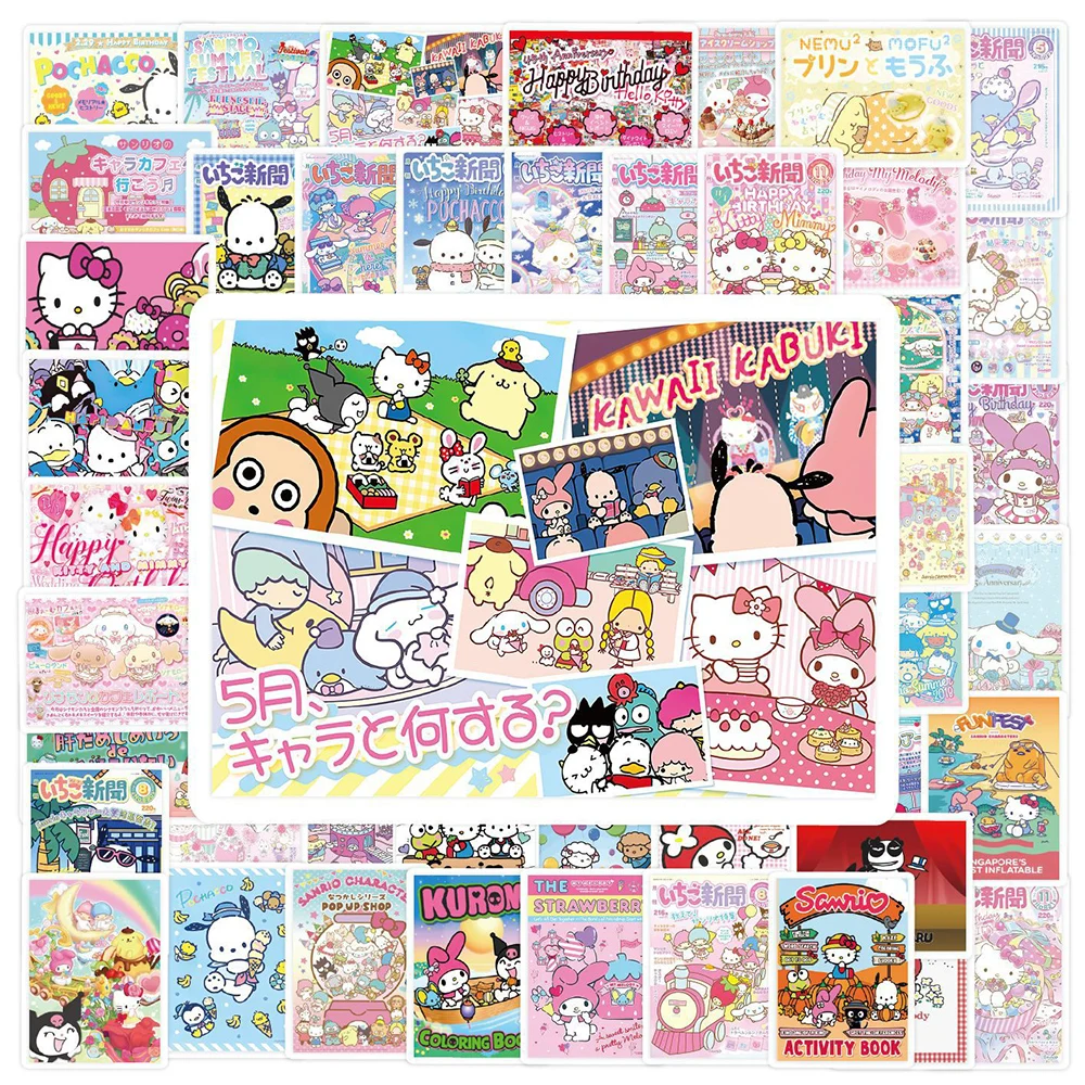 10/30/50 adet Sevimli Karikatür Sanrio Posteri Çıkartmaları Kawaii Kız Kuromi Benim Melody Hello Kitty Çıkartmaları Dekorasyon Çocuk Sticker Oyuncaklar 2