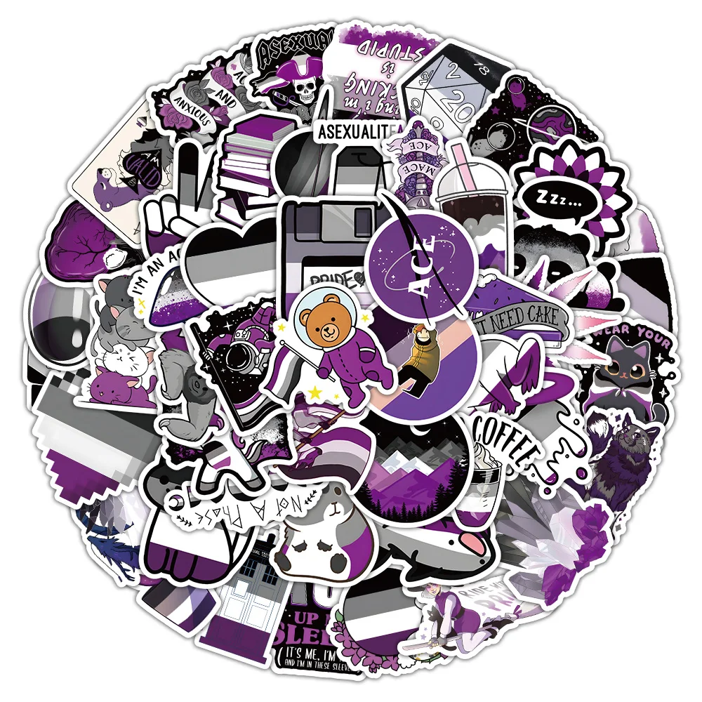 10/30/60 ADET Aseksüel Gurur Eşcinsellik Karikatür Sticker DIY Telefon Laptop Bagaj Kaykay Graffiti Çıkartmaları için Eğlenceli Çocuk Hediye 2