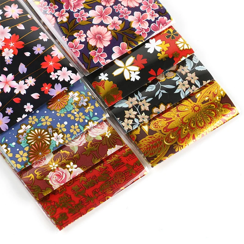 8 adet/grup tırnak kaplaması Manikür UV Jel Lehçe Sticker 4 * 20cm Renkli Çiçekler Tasarım Yapışkanlı çıkartma Tırnak Sanat Dekorasyon Sarar 2