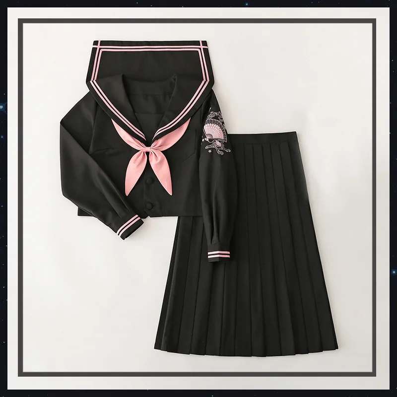 Japon Jk Üniforma Denizci Elbisesi Okul Pembe Takım Elbise Kızlar Yaz kısa kollu üst + etek okul üniforması Yumuşak Punk Lolita Giyim 3