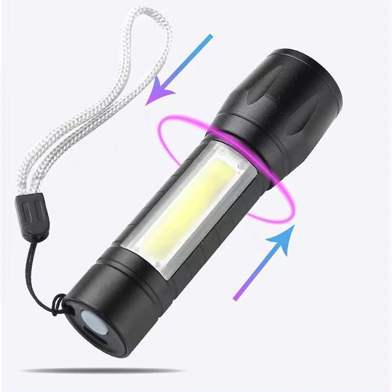 Su geçirmez T6 COB LED taktik USB şarj edilebilir 3 modu kamp feneri taşınabilir zumlanabilir el feneri Torch lambası odak ışığı 3