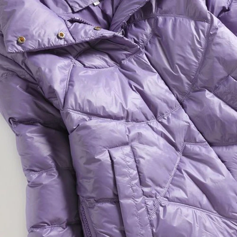 2023 Sonbahar ve Kış Orta Uzunlukta kadın Aşağı Ceketler Gevşek Standı Yaka Rüzgar Geçirmez Sıcak Tutmak Aşağı Palto Kore Grace Ceket Yeni 3