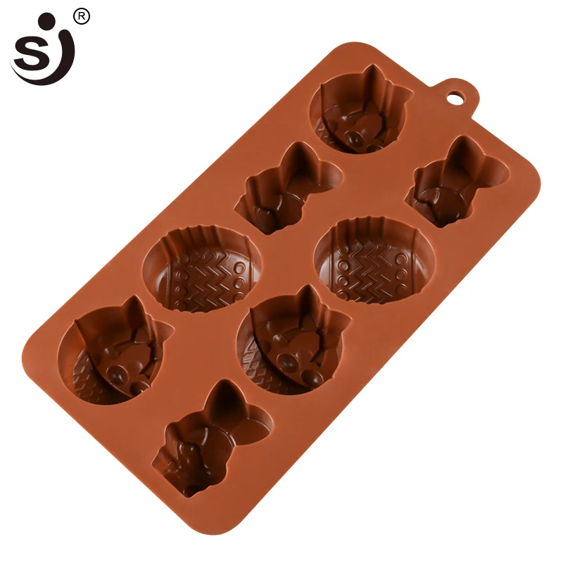 SJ silikon kalıpları çikolata pişirme hayvan paskalya yumurta şekilli şeker kek dekorasyon araçları ısıya dayanıklı fırın emniyet kek kalıpları 3