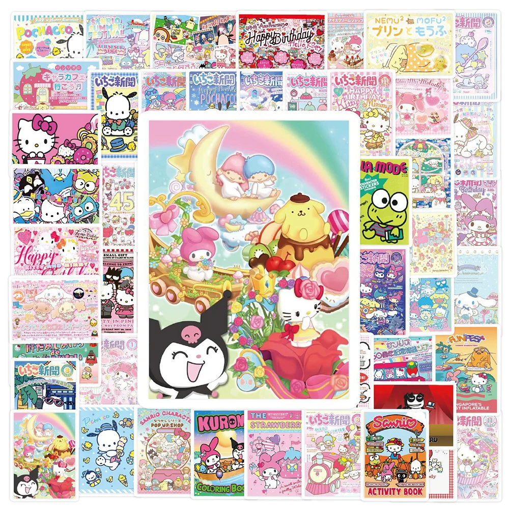 10/30/50 adet Sevimli Karikatür Sanrio Posteri Çıkartmaları Kawaii Kız Kuromi Benim Melody Hello Kitty Çıkartmaları Dekorasyon Çocuk Sticker Oyuncaklar 3