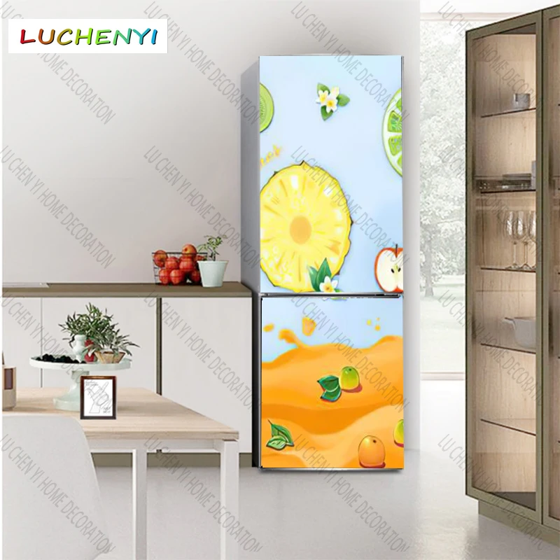 Papel de parede özel Meyve Limon Çayı buzdolabı mıknatısı, buzdolabı mıknatısı oturma odası TV duvar yatak odası ev dekor 3