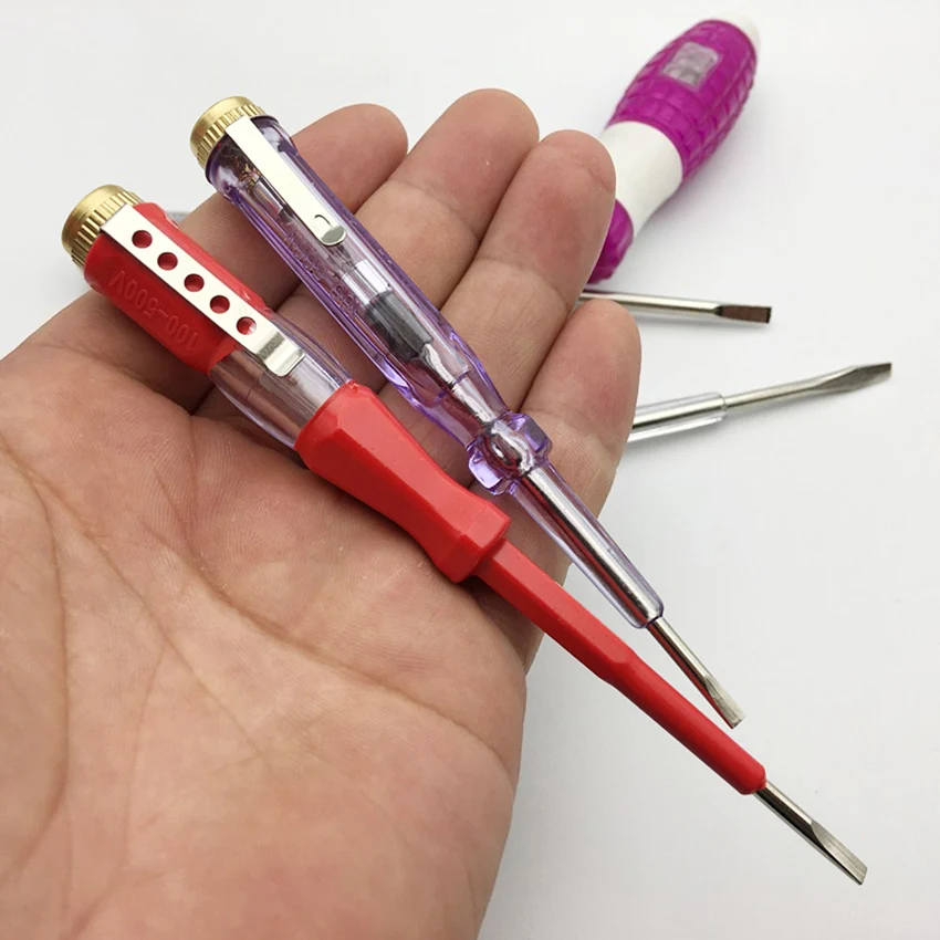 Çift kullanımlı Oluklu Tornavida Test Kalem Dayanıklı Test Kalem Elektrik Test Cihazı Çok Fonksiyonlu Elektrikçi test kalemi aracı 5 tipi 4