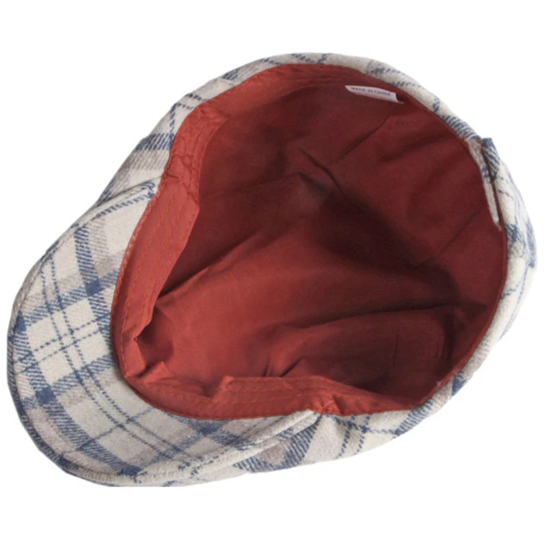 HT3708 Yeni Sonbahar Kış Kap Şapka Erkek Kadın Yün Bere Kap Erkek Kadın Ekose Sanatçı Ressam Bere Şapka Ivy Newsboy Düz Kap Bereliler 4