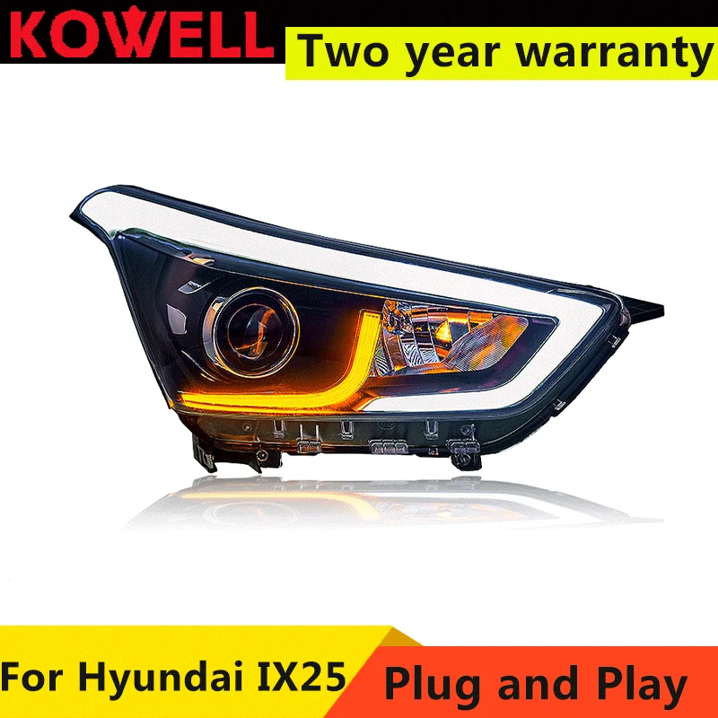 Hyundai için IX25 2015 -2018 Creta LED Farlar LED sinyal lambası LED DRL Bi-Xenon Bi-LED Yüksek İşın Düşük İşın 4