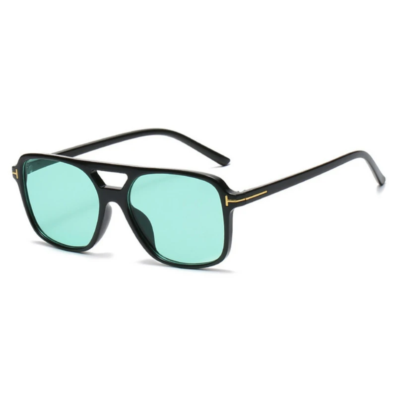 Retro Lüks Tasarım güneş gözlüğü Unisex Vintage Kare Güneş Gözlüğü Erkekler Kadınlar için Tam Çerçeve Açık Sürüş Shades Gözlük 5