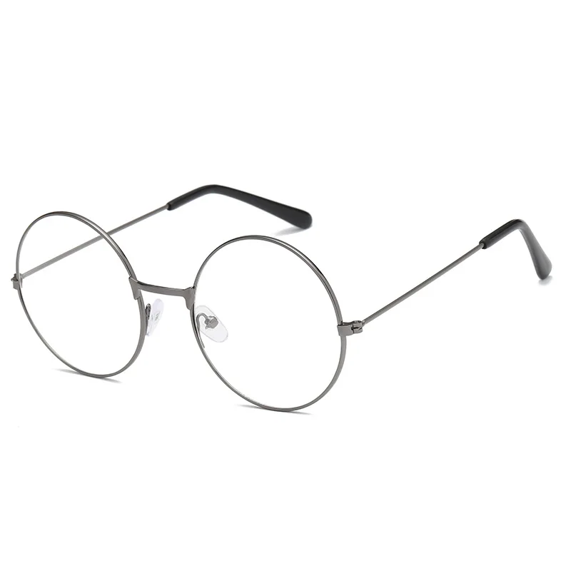 Yeni Moda Yuvarlak Gözlük Kadın Erkek Vintage Klasik Metal Düz Ayna Optik Gözlük Çerçevesi Unisex Görüş Bakım Gözlük 5
