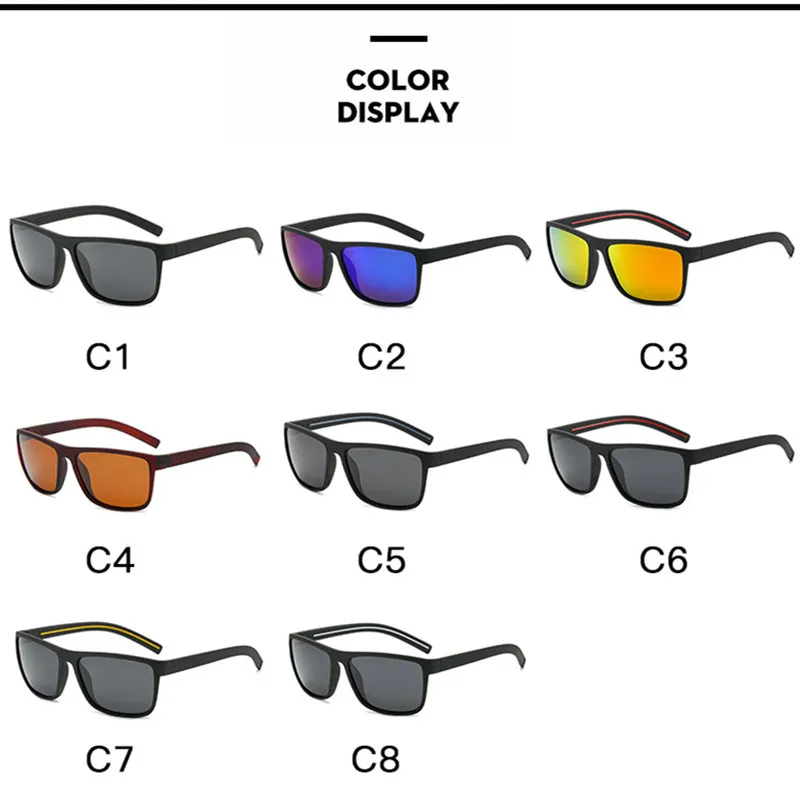 Klasik Moda Polarize Güneş Gözlüğü Erkekler Marka Tasarımcısı Kare Gözlük Kadın Sürüş güneş gözlüğü Erkek Spor UV400 5