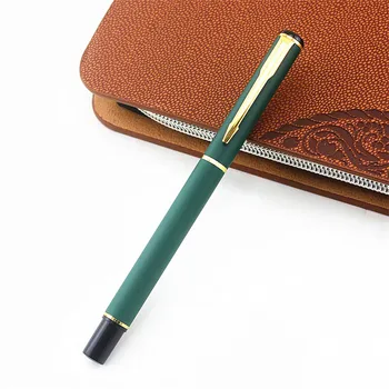 yüksek kaliteli Jel kalem tükenmez kalem yeşil Altın İş Metal Tükenmez Kalemler okul için Altın Klip Altın